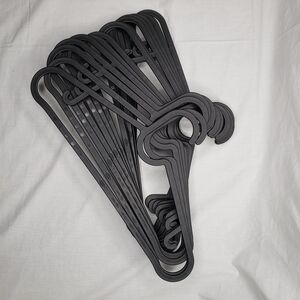 Set of Black Plastic Hangers